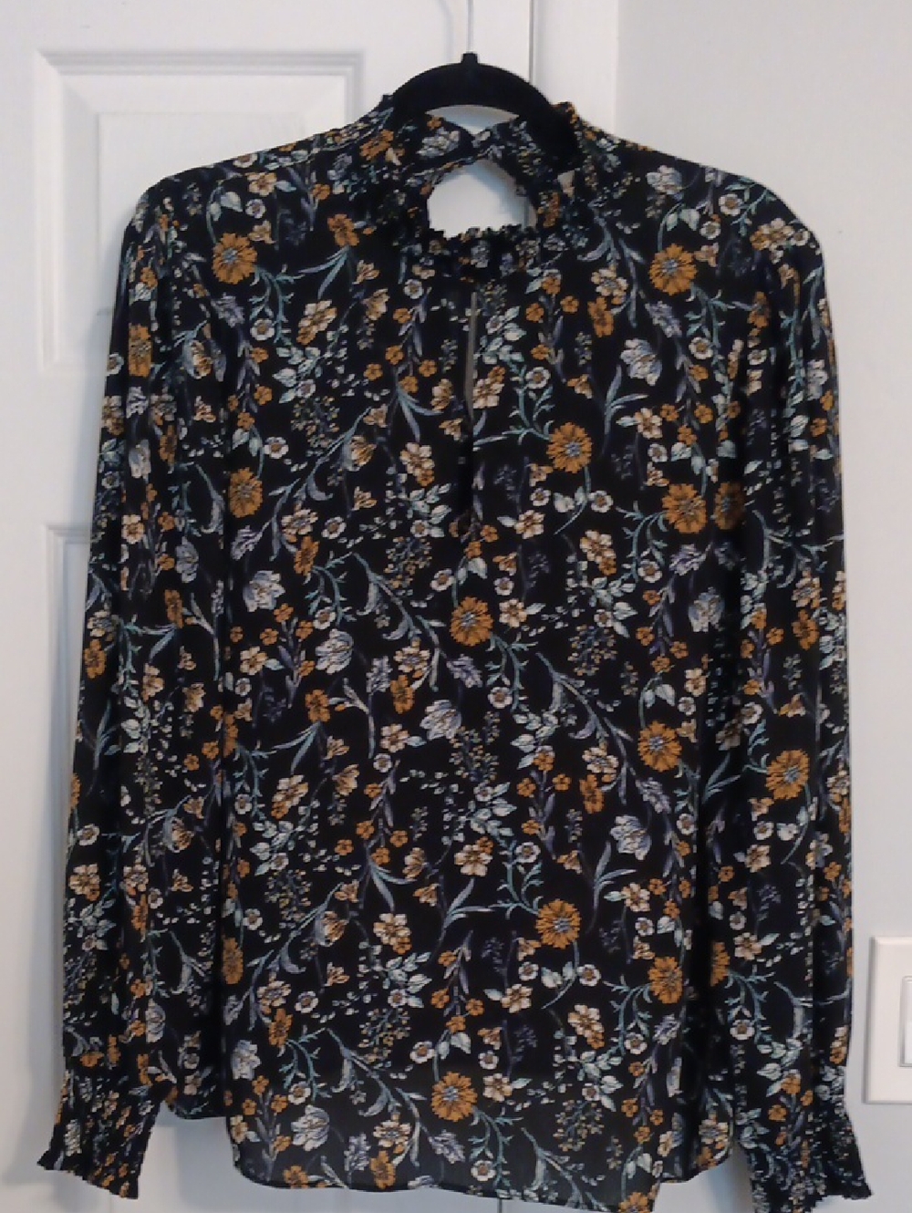 3 for $15 Socialite Black Floral Semi Sheer Top